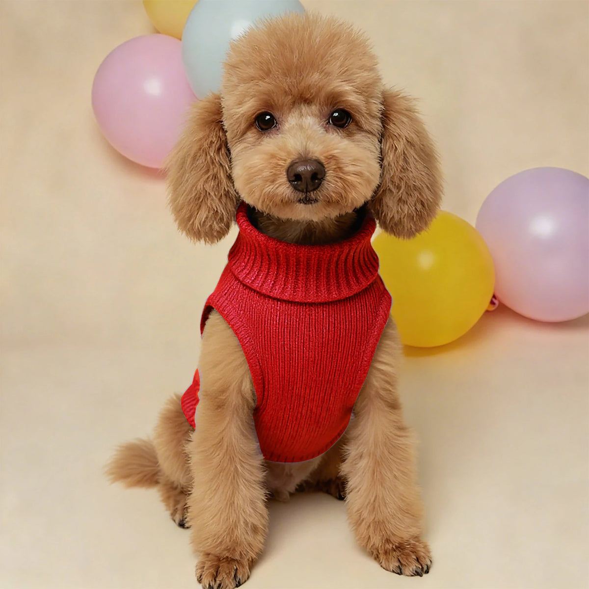 Cable-Knit Pet Turtleneck Sweater