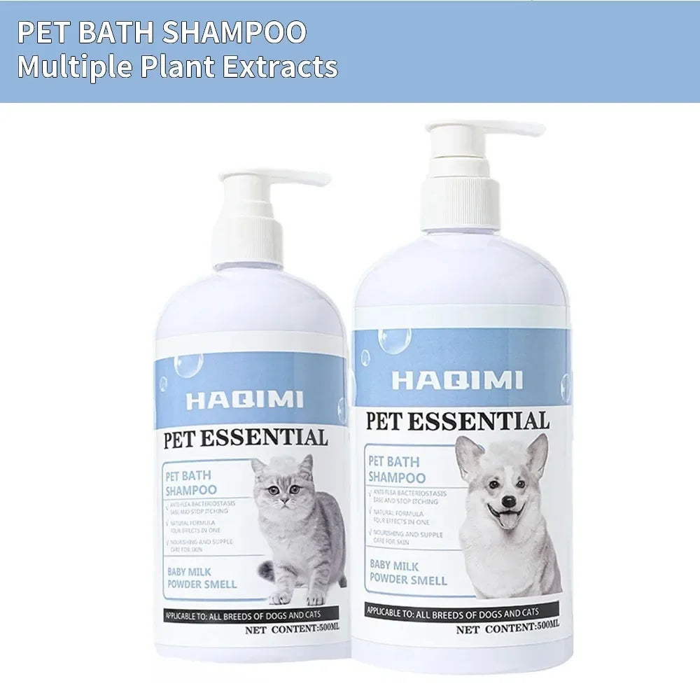 HAQIMI Pet Bath Shampoo, 500 ml, Dog or Cat Option