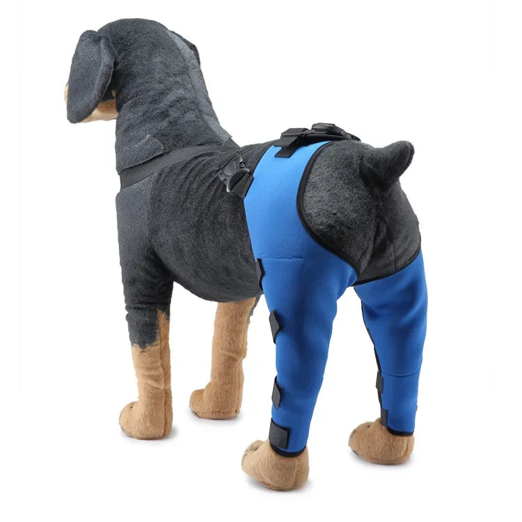 Adjustable Dog Hind-Leg Wraps with Connecting Strap, Pair
