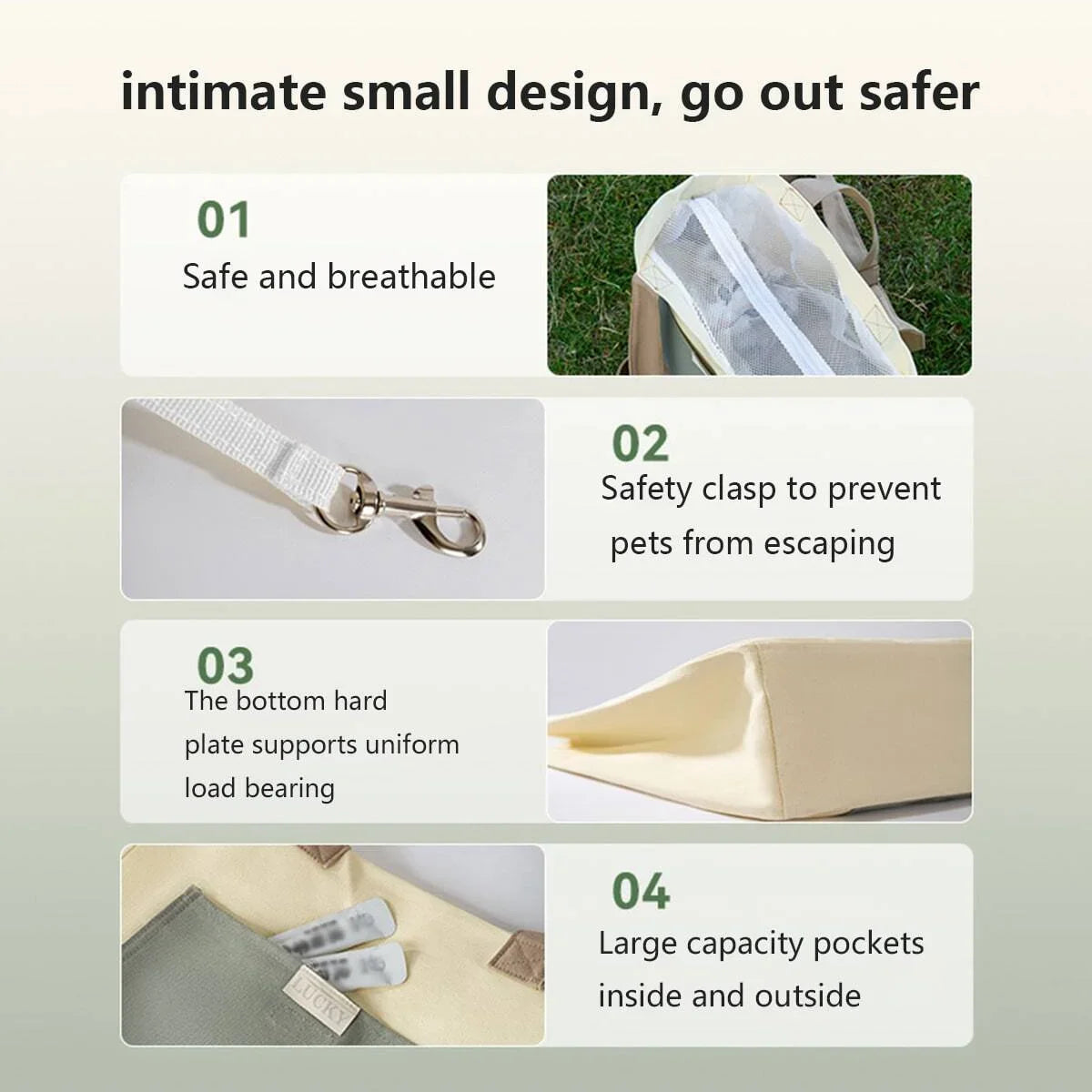 Beige Pet Carrier Shoulder Bag for Cats & Small Dogs