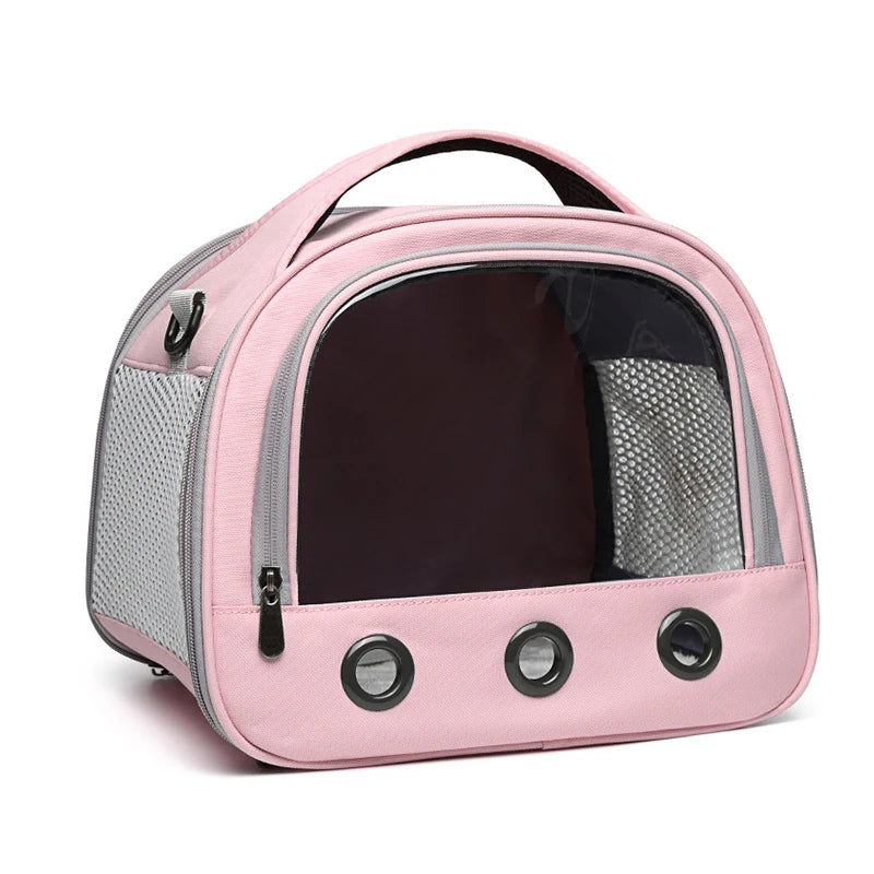 Compact Small-Pet Carrier with Clear Window & Mesh Sides