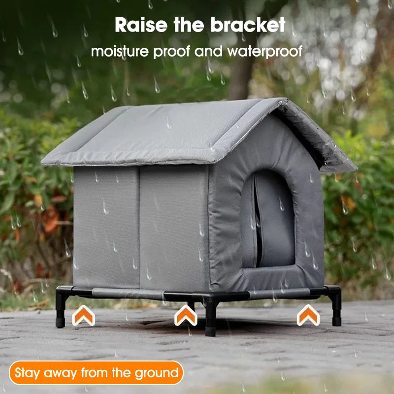 Foldable Cat Shelter with Optional Raised Stand