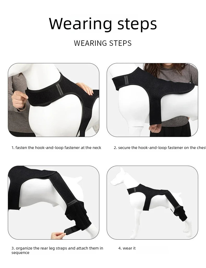 Dog Leg Wraps and Connected Paw Covers, Six Styles