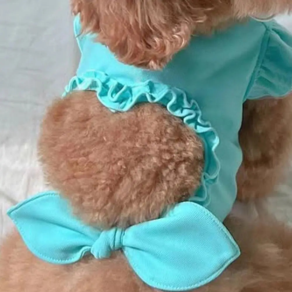 Heart-Cutout Ruffle Pet Top & Matching Hat Set