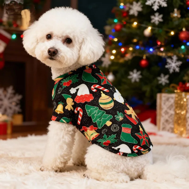 Christmas Print Pet T-Shirt for Dogs & Cats