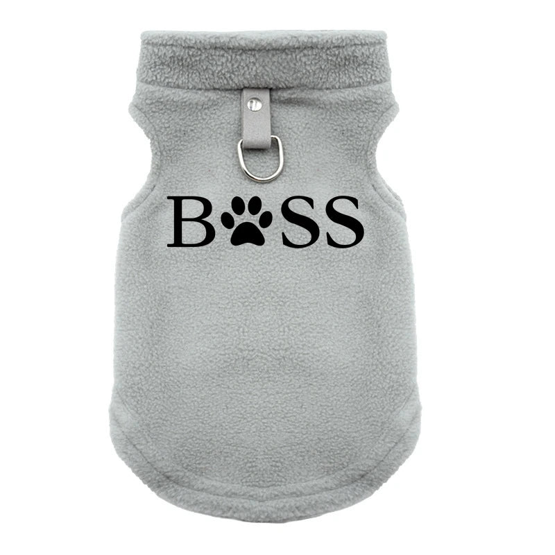 Fleece Pet Vest with Rounded Hem