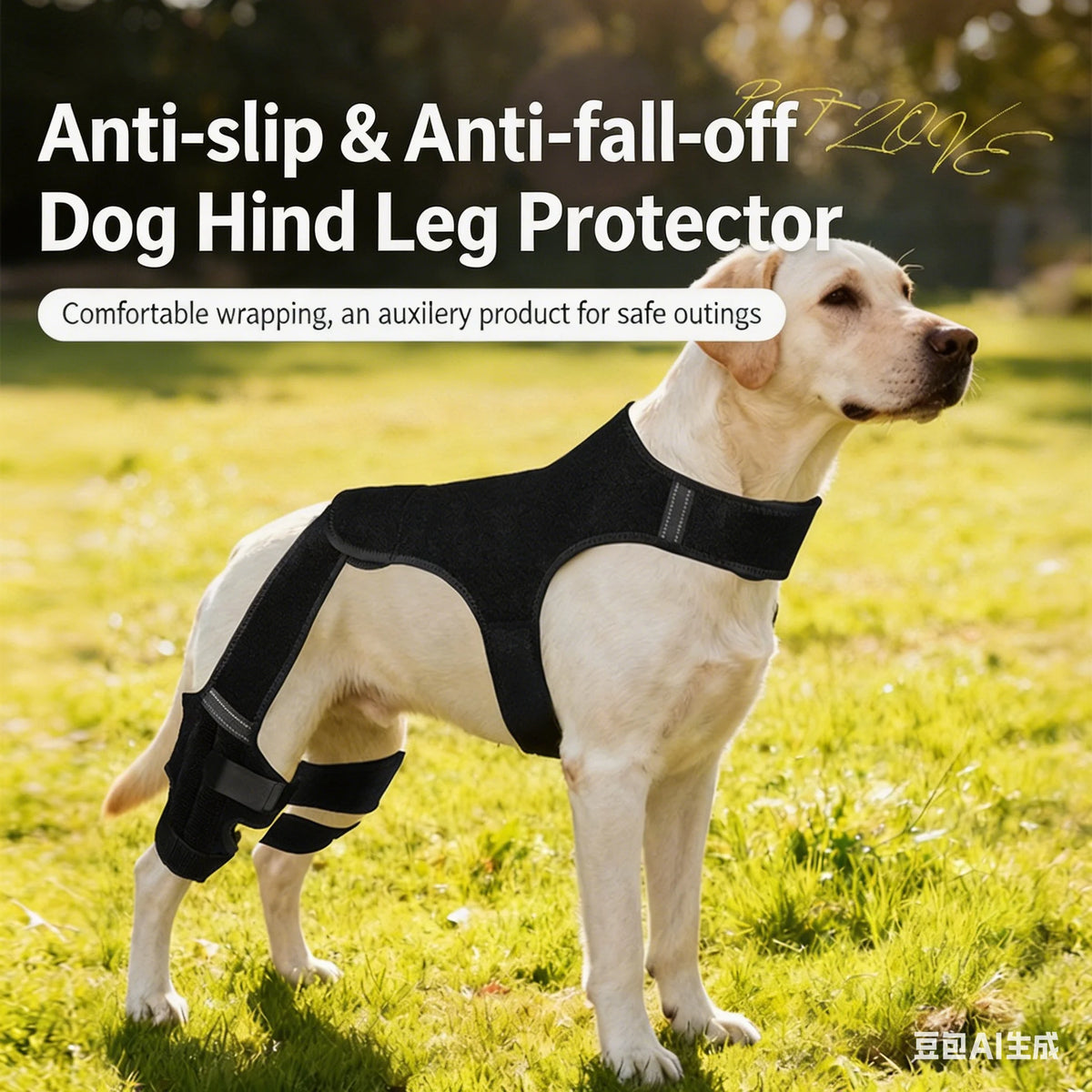 Dog Hind-Leg Brace with Neck and Chest Wrap