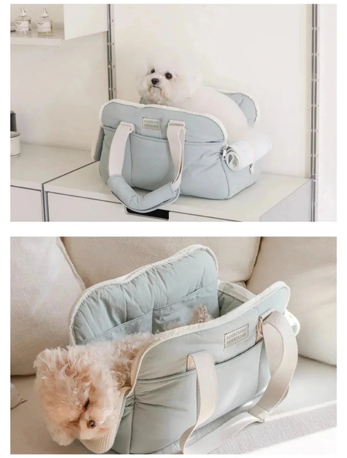 Cotton Pet Carrier Shoulder Bag for Cats & Small Dogs