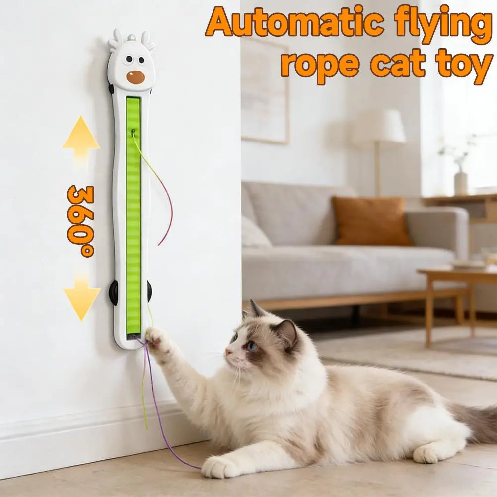 Automatic Flying-String Cat Toy with Suction Mount