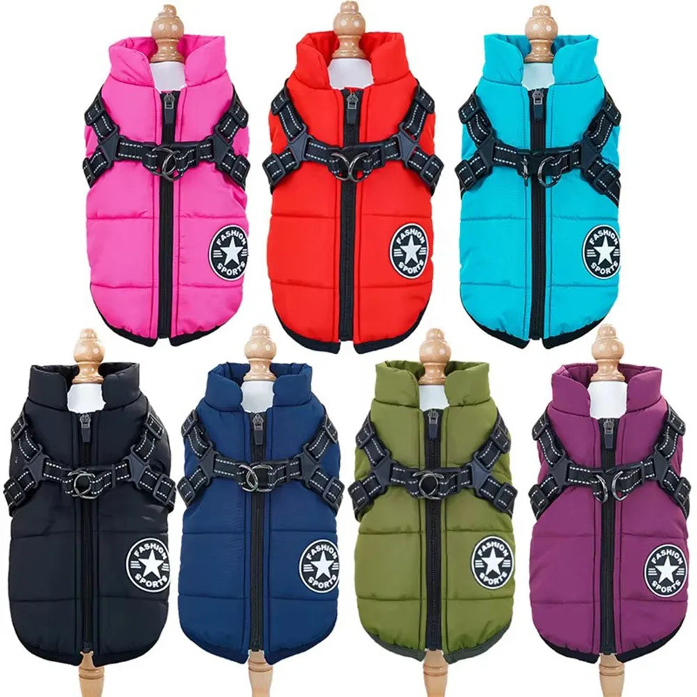 Quilted Zip-Back Pet Vest with Adjustable Straps