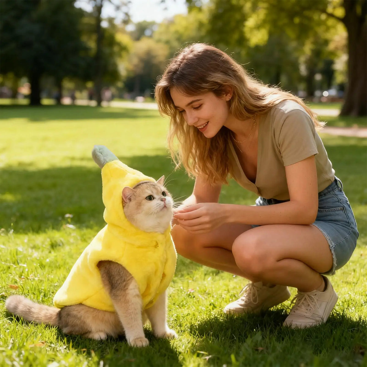 Plush Banana Hooded Pet Costume