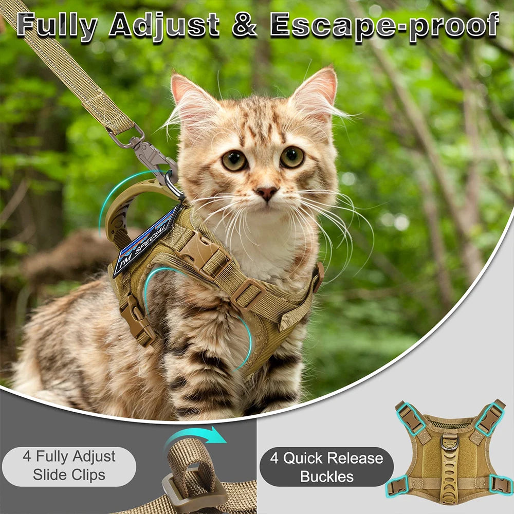 Adjustable Tactical-Style Pet Harness & Set Options