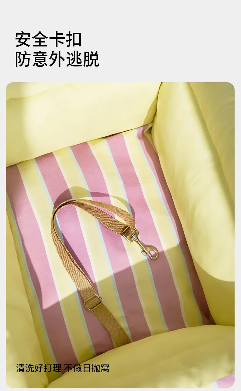 Pastel Striped 2-in-1 Pet Carrier & Car Seat Bed
