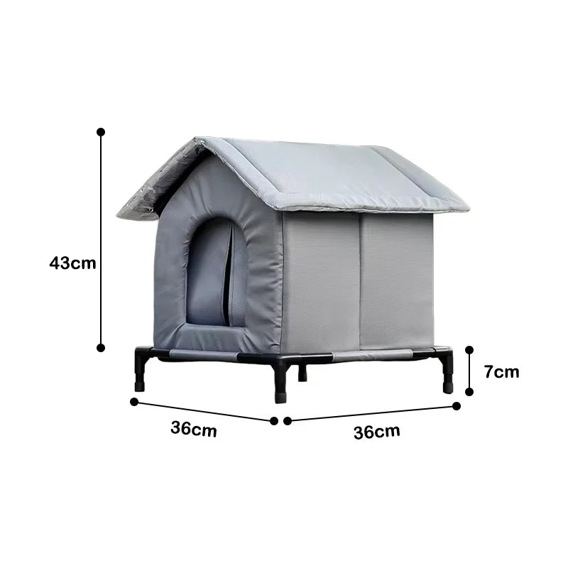 Foldable Cat Shelter with Optional Raised Stand