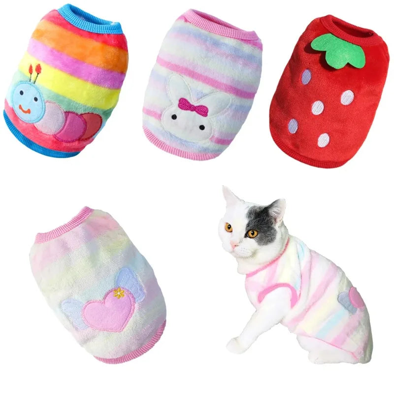 Playful Appliqué Fleece Cat Vest