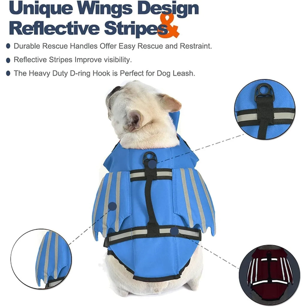 Adjustable Dog Swim Vest with Chin Panel & Grab Handle