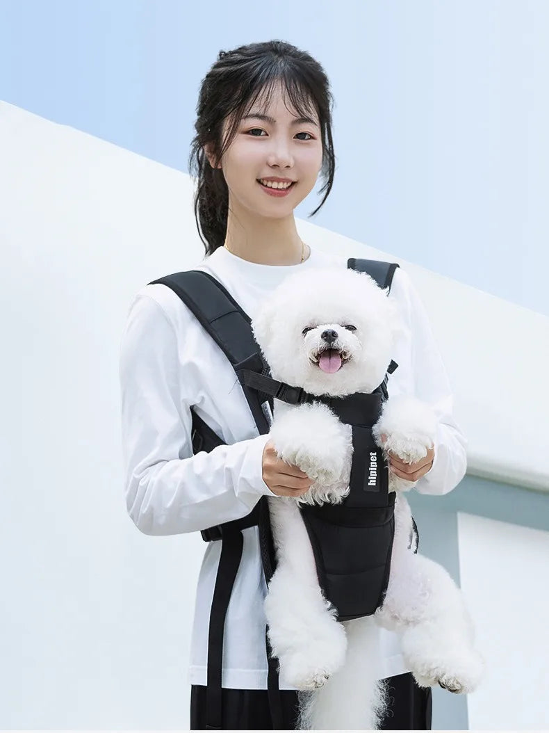 Chest-Worn Legs-Out Pet Carrier with Adjustable Straps