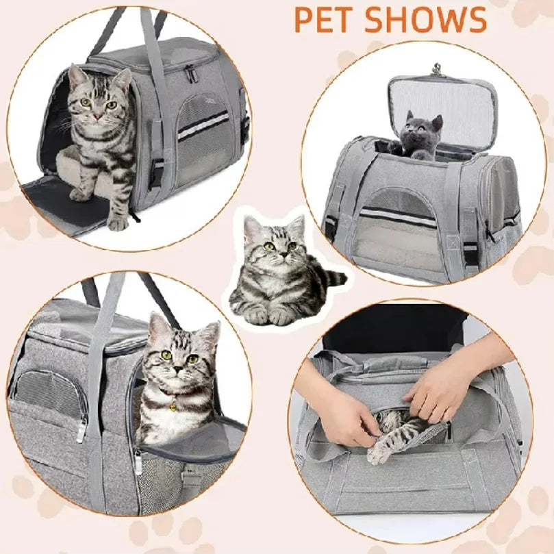 Soft-Sided Pet Carrier with Top Access & Shoulder Strap