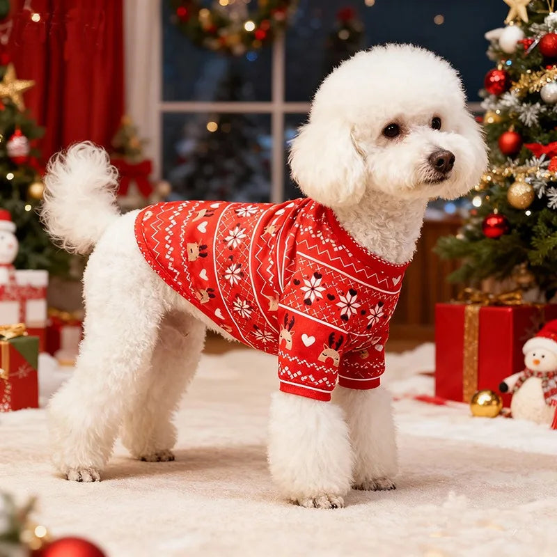 Christmas Print Pet T-Shirt for Dogs & Cats