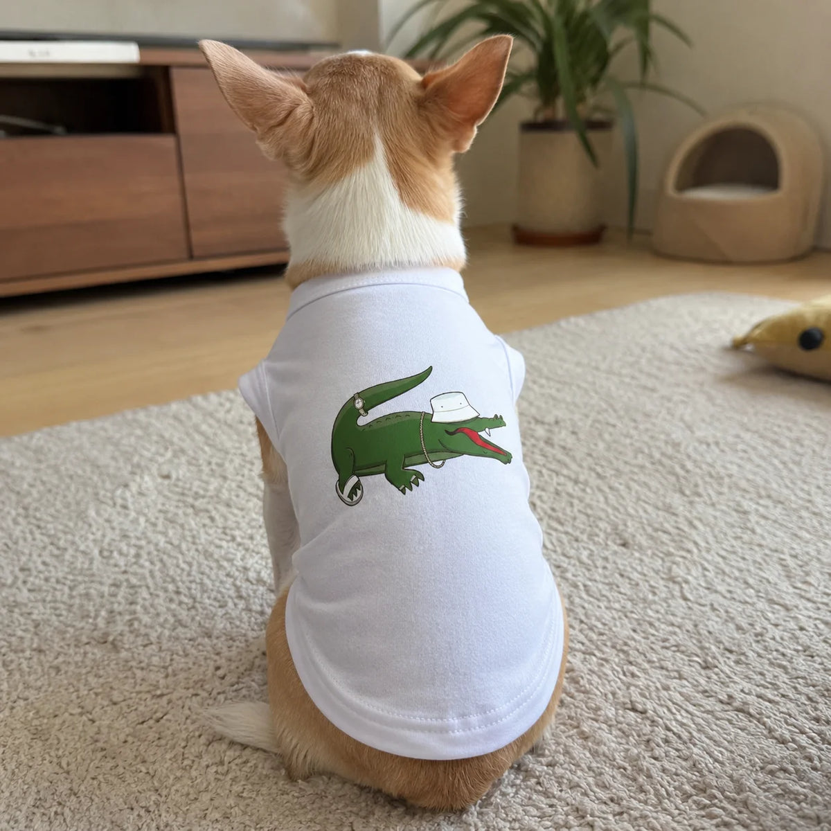 White Crocodile-Graphic Dog Tank Top