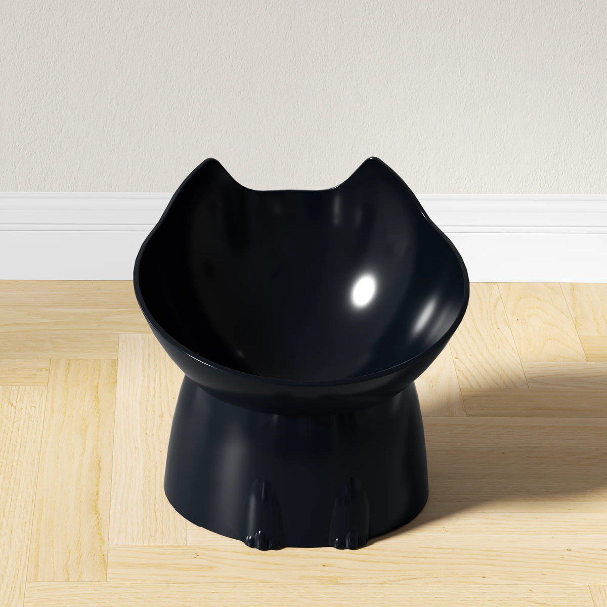 Raised Cat Bowl with Tilted Edge in Five Colors