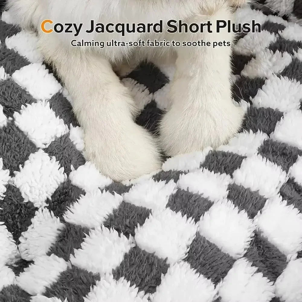 Checkerboard Fleece Bolster Bed for Dogs & Cats