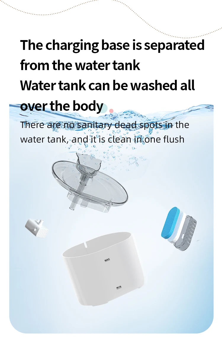 2L Pet Water Fountain with Removable Reservoir