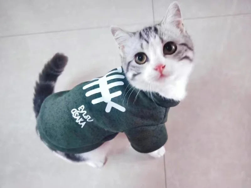 Fish-Graphic Cat Pullover