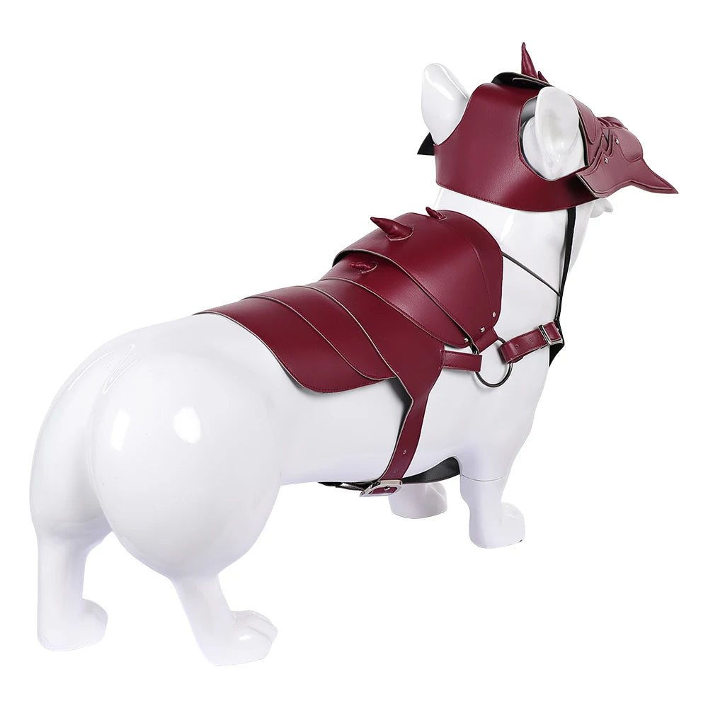 Burgundy Fantasy Armor Pet Costume with Mask