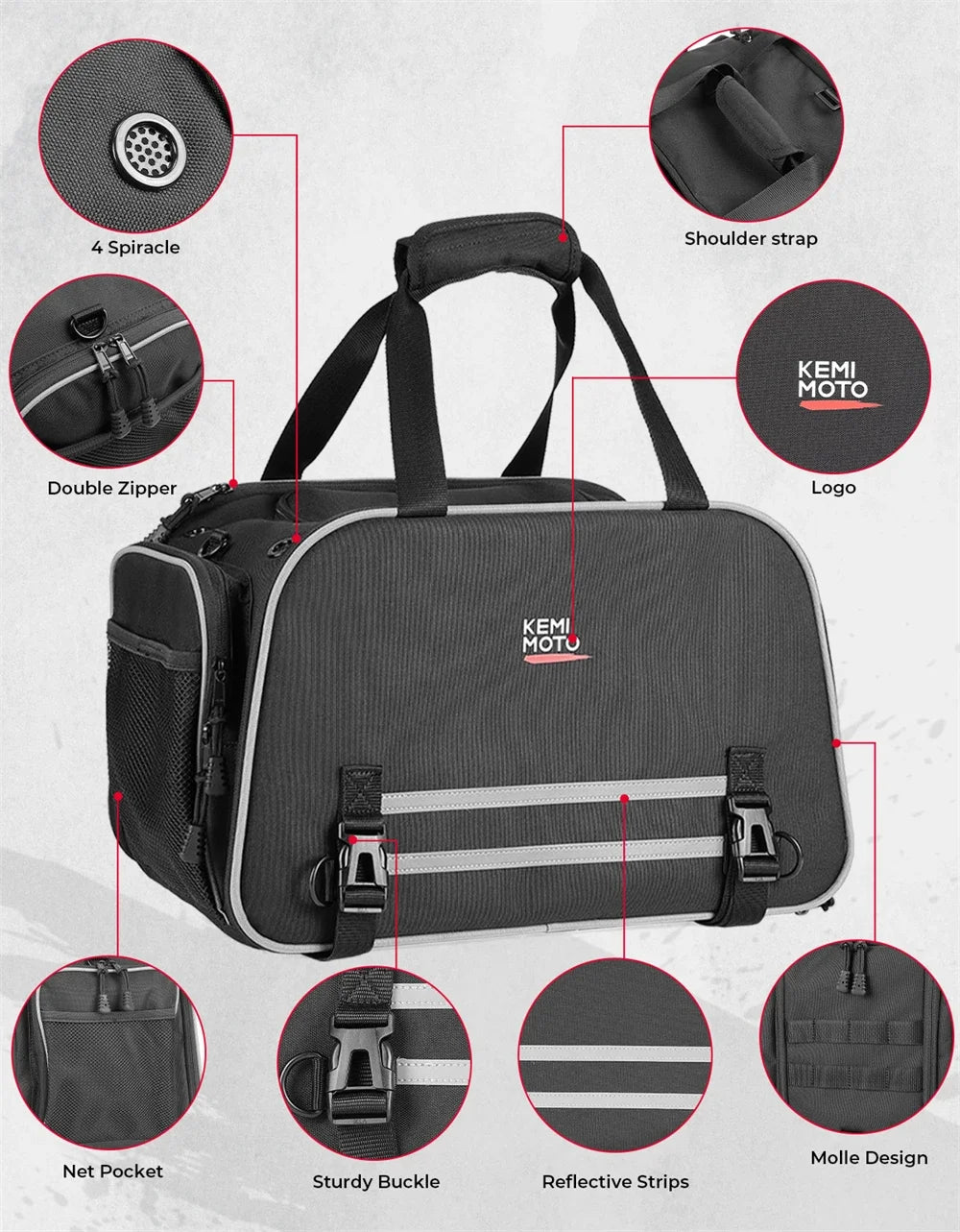 Black Pet Travel Carrier with Mesh Panels & Storage Pockets