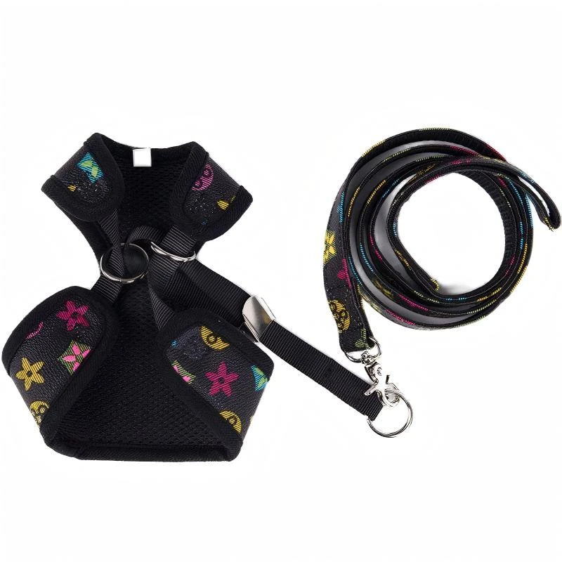 Classic-Pattern Mesh Pet Harness & Leash Set