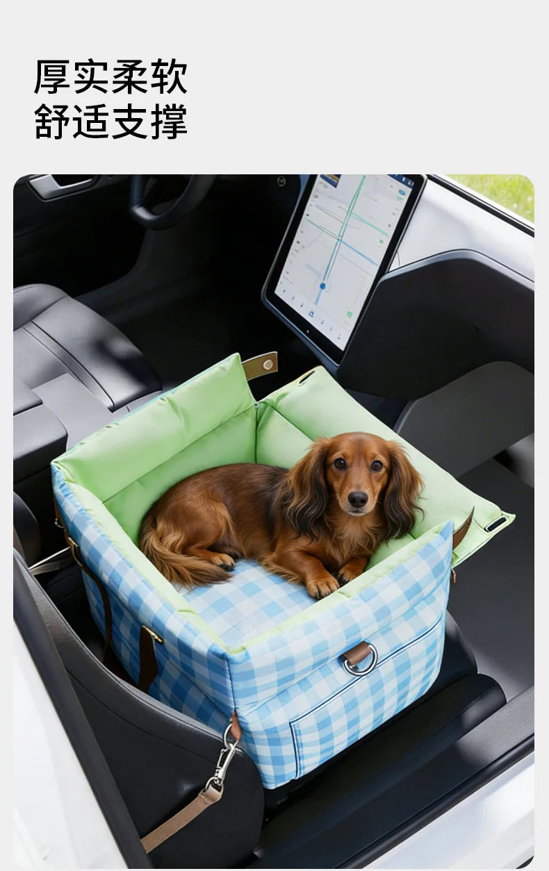 Pastel Pet Travel Bed with Carry Handles & Padded Sides