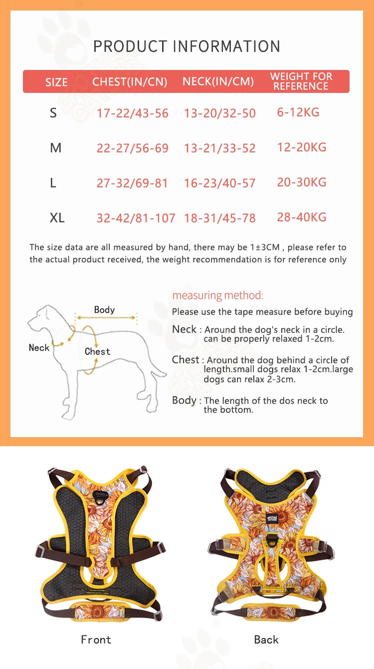Adjustable Padded Nylon Dog Harness with Reflective Details