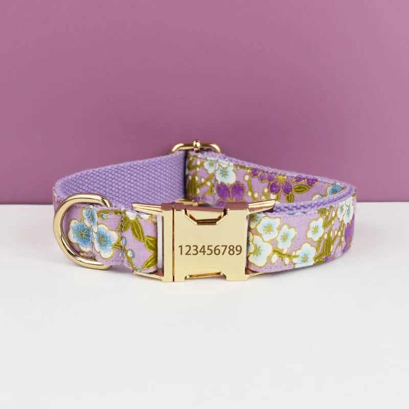 Printed Dog Collar with Gold-Tone Buckle