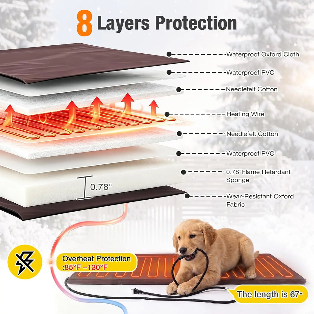 59-Inch Wooden Dog House with Insulation Liner, Brown
