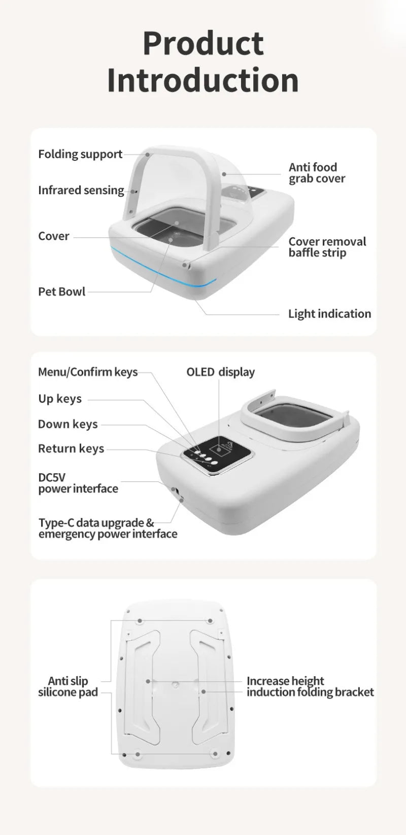 1.5L RFID Pet Feeder with Access-Control Lid