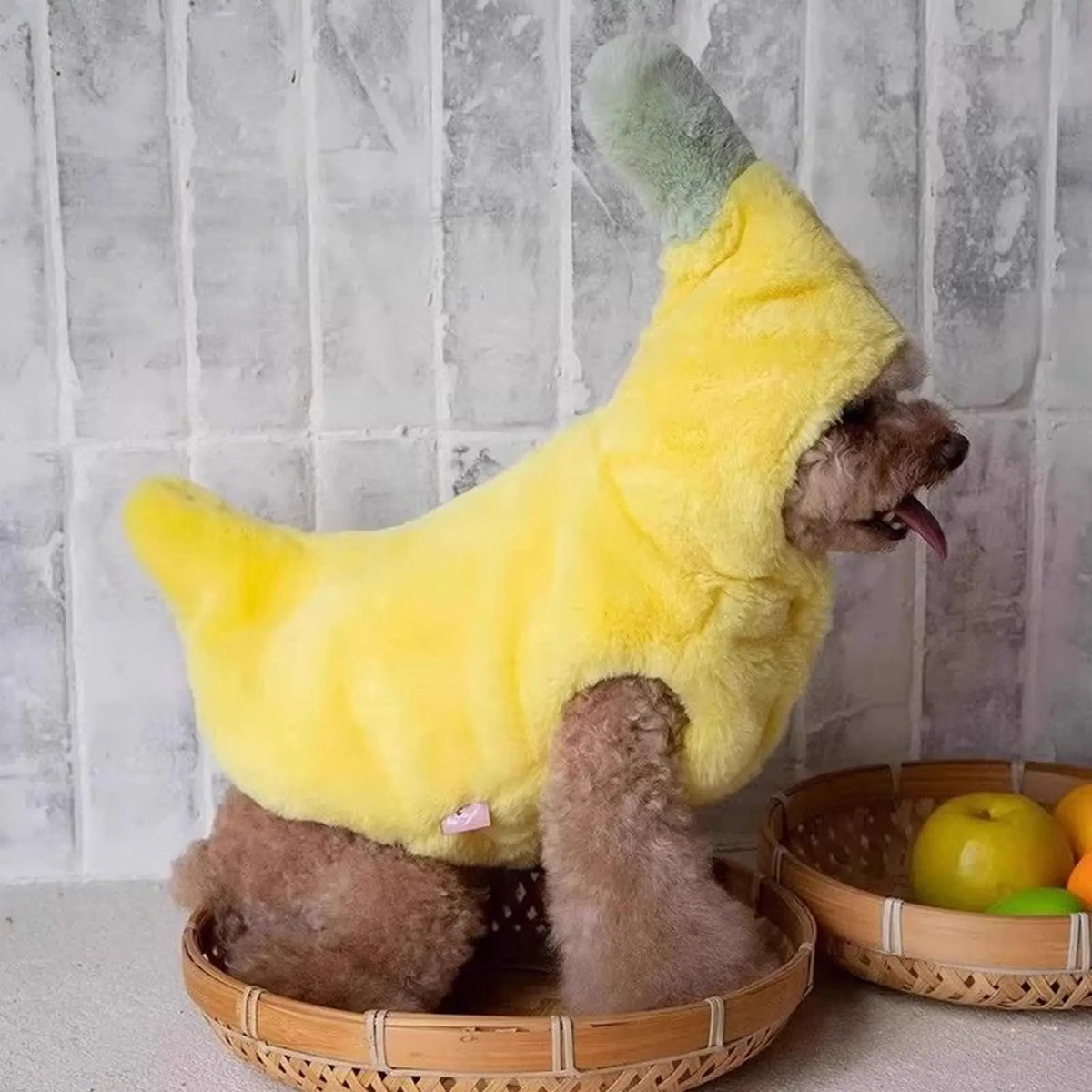 Plush Banana Hooded Pet Costume