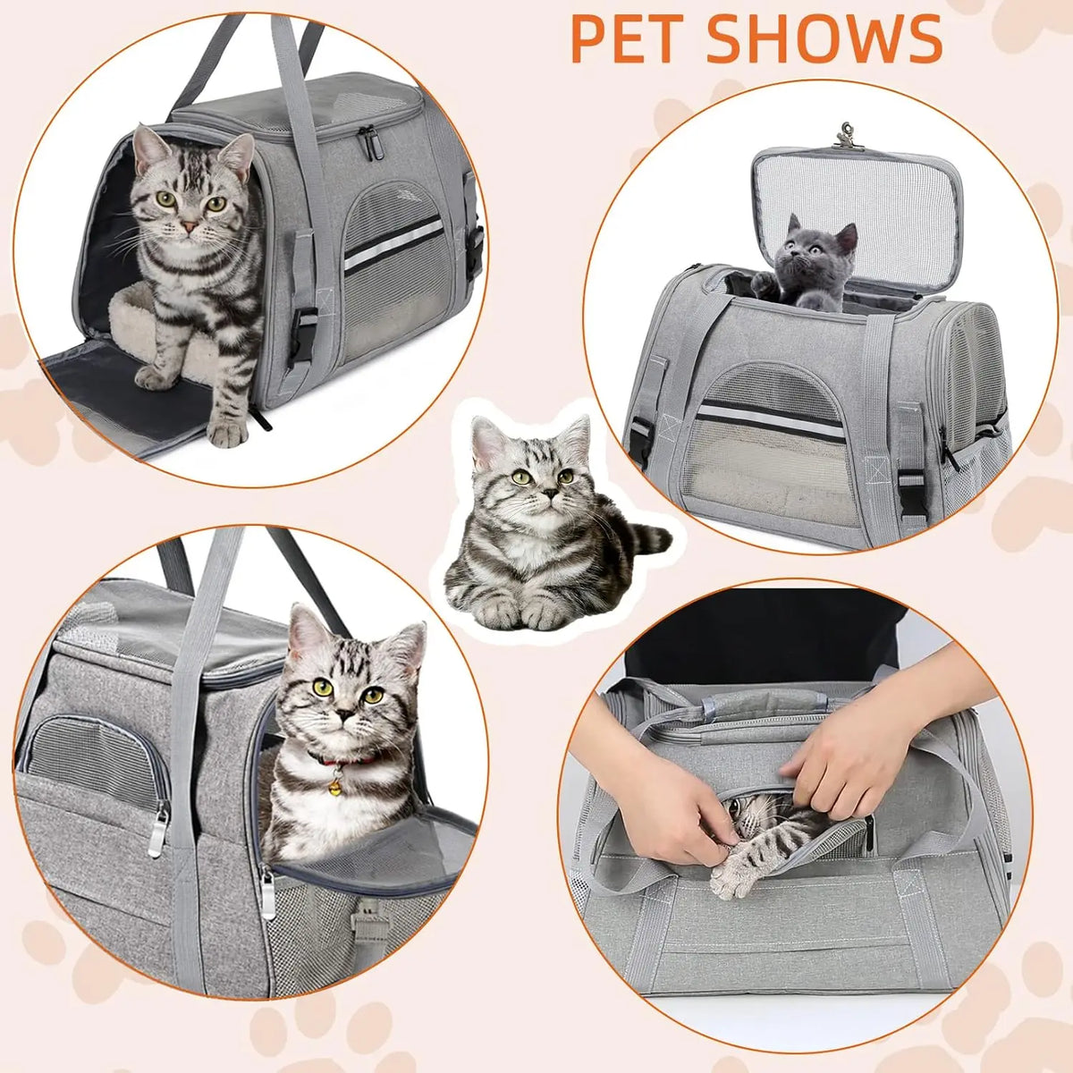 Soft-Sided Pet Carrier with Top Access & Shoulder Strap