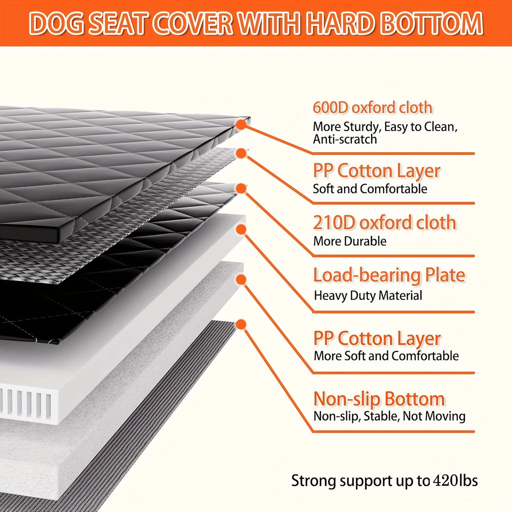 Hard-Bottom Dog Back Seat Extender & Car Seat Cover