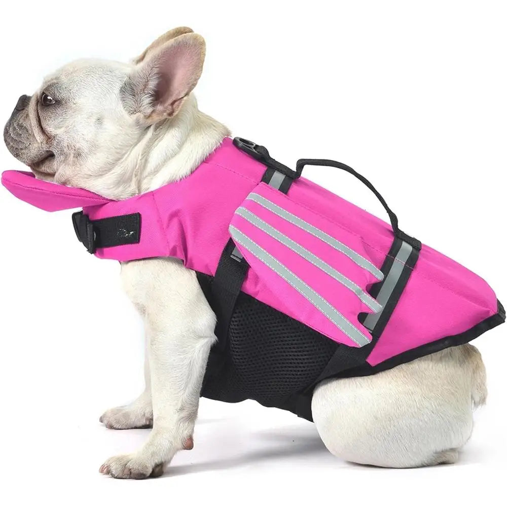 Adjustable Dog Swim Vest with Chin Panel & Grab Handle