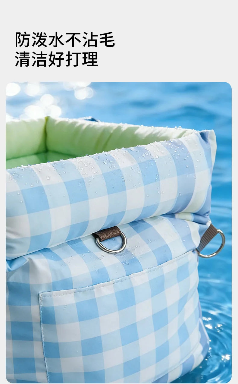 Pastel Pet Travel Bed with Carry Handles & Padded Sides