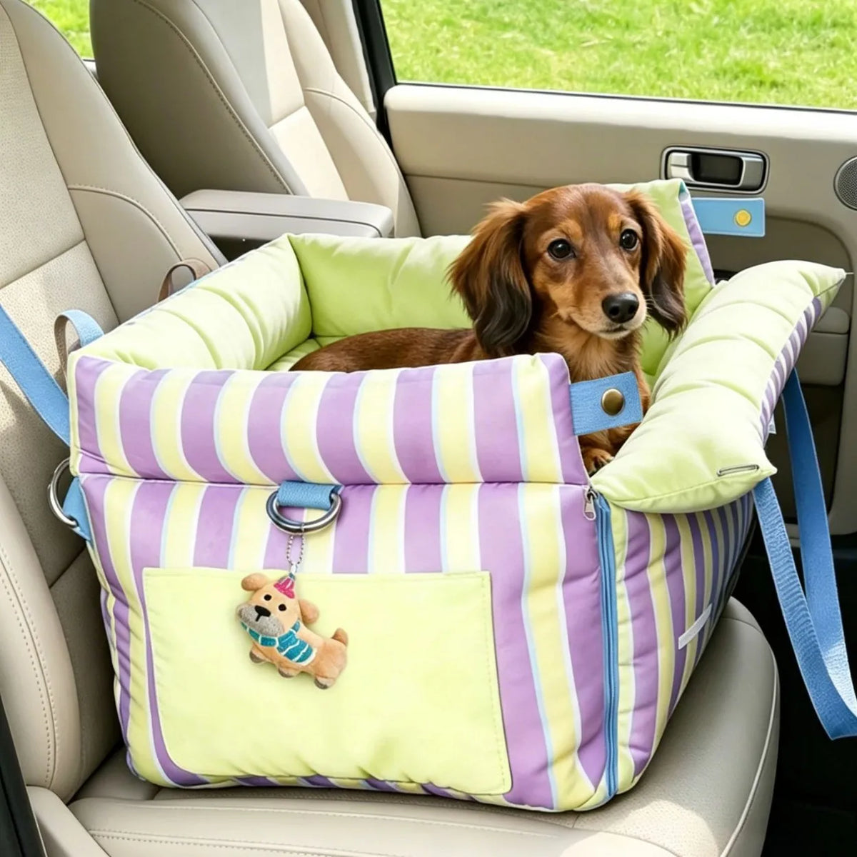 Pastel Striped 2-in-1 Pet Carrier & Car Seat Bed