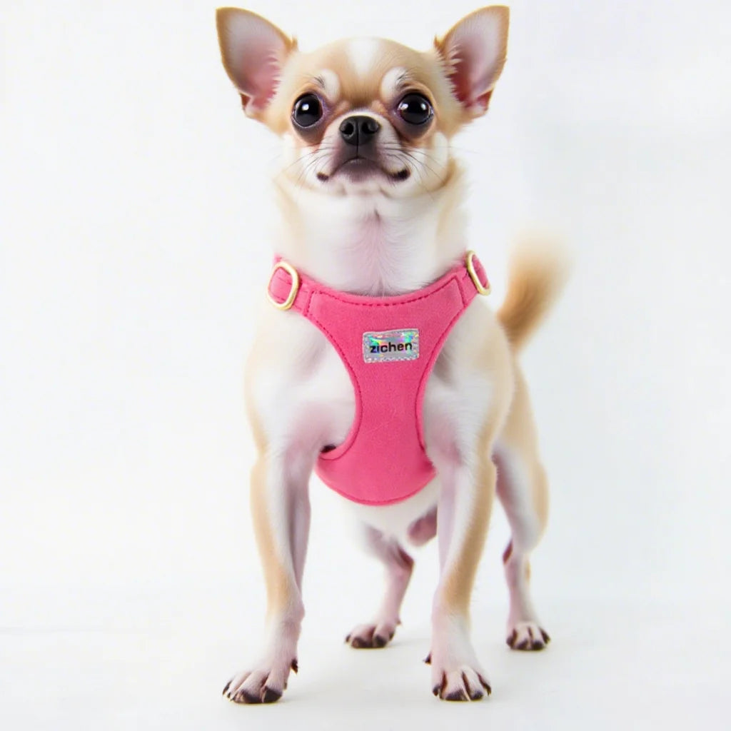 Suede-Look Pet Harness & Coordinating Leash Set