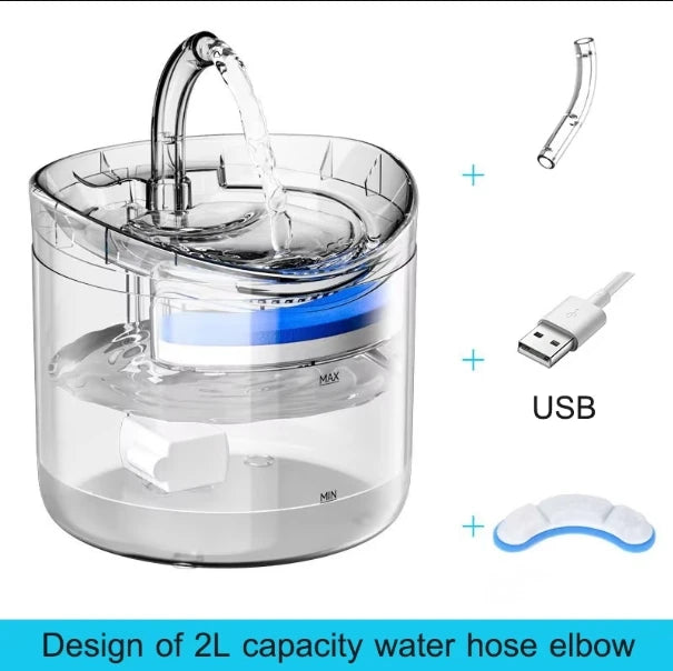 2L Pet Water Fountain with Removable Reservoir