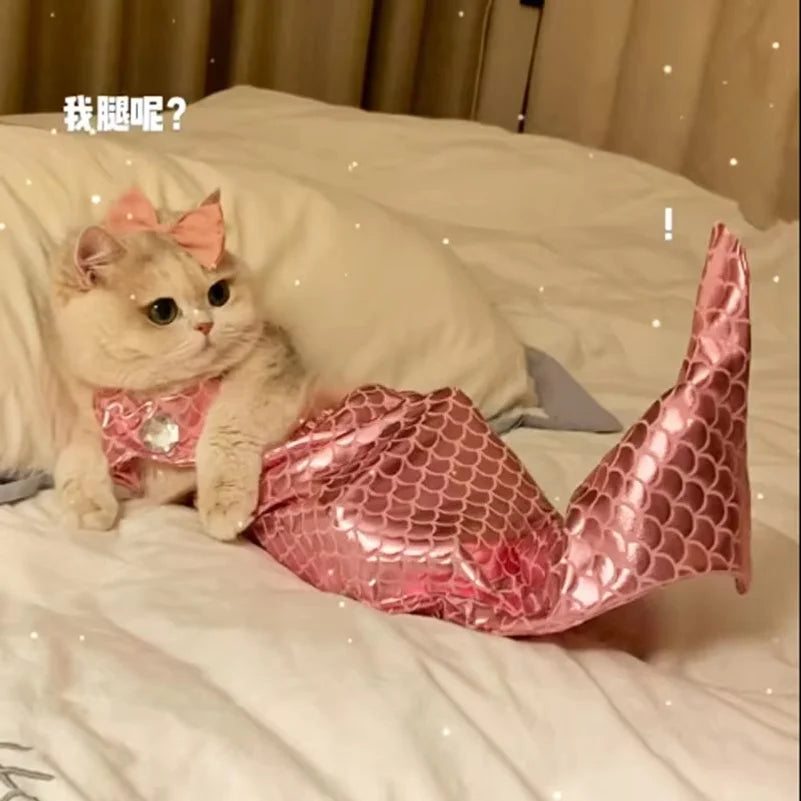 Shimmering Mermaid Tail Cat Costume