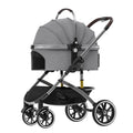 Folding Pet Stroller with Detachable Basket & Canopy