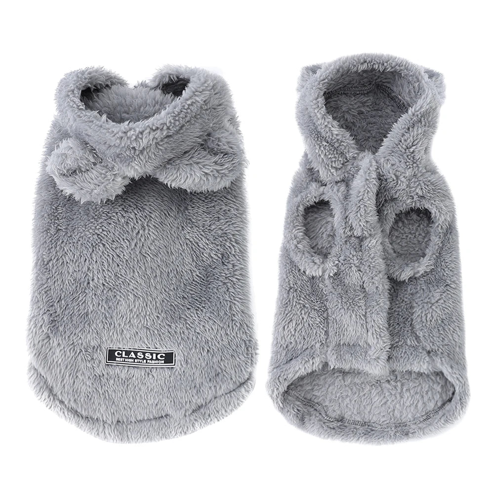 Plush Fleece Pet Hoodie with Bear-Ear Detail