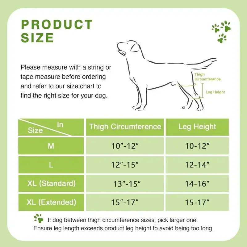 Dog Rear-Leg Wrap with Detachable Chest Harness