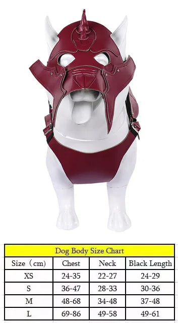 Burgundy Fantasy Armor Pet Costume with Mask