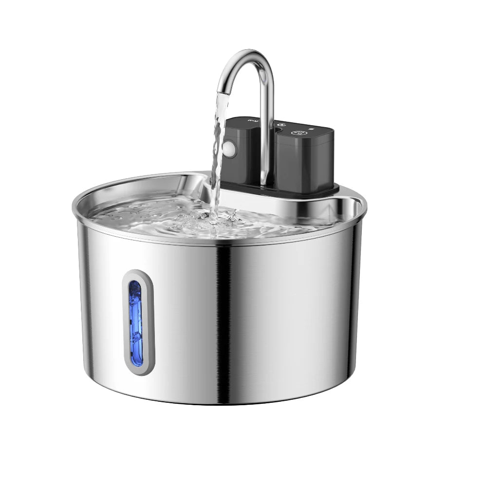 Stainless Steel Motion-Sensor Pet Water Fountain, 2L–2.2L